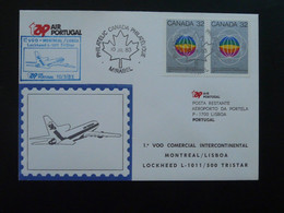 Lettre Premier Vol First Flight Montreal Lisbon Loockheed Tristar TAP Air Portugal 1983 Ref 103732 - Lettres & Documents