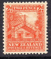 New Zealand GV 1936-42 2d Maori House Definitive, Wmk. Multiple NZ & Star, Perf. 14x15, Hinged Mint, SG 580d (A) - Neufs