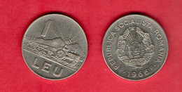 ROMANIA, 1966,  1 Leu,  Nickel Clad Steel , KM95, C3767 - Roemenië