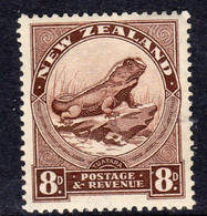 New Zealand GV 1936-42 8d Tuatara Lizard Definitive, Wmk. Multiple NZ & Star, P. 14x13½, Lightly Hinged Mint, SG 586 (A) - Nuovi