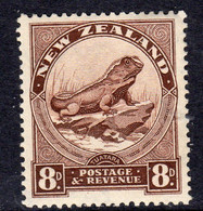 New Zealand GV 1936-42 8d Tuatara Lizard Definitive, Wmk. Multiple NZ & Star, P. 14x13½, Lightly Hinged Mint, SG 586 (A) - Ongebruikt