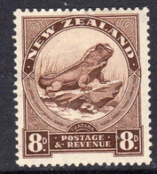 New Zealand GV 1936-42 8d Tuatara Lizard Definitive, Wmk. Multiple NZ & Star, P. 14x14½, Hinged Mint, SG 586d (A) - Nuovi