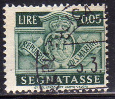 REPUBBLICA DI SAN MARINO 1945 SEGNATASSE DUE TASSE TAXE CENT. 5  (00,5) USATO USED OBLITERE' - Postage Due