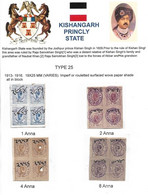 India 1913 Kishangarh State Collection 1 Anna To 5 Rupee - British India (**) Inde Indien - Kishengarh