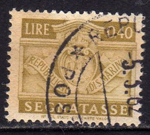 REPUBBLICA DI SAN MARINO 1945 SEGNATASSE POSTAGE DUE TASSE TAXE CENT. 40c  (0,40) USATO USED OBLITERE' - Segnatasse