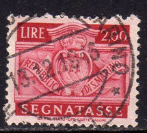 REPUBBLICA DI SAN MARINO 1945 SEGNATASSE POSTAGE DUE TASSE TAXE LIRE 2  (2,00) USATO USED OBLITERE' - Impuestos