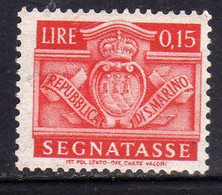 REPUBBLICA DI SAN MARINO 1945 SEGNATASSE DUE TASSE TAXE CENT. 15c  (0,15) MNH - Impuestos