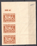Poland 1946 - Postage Due - Mi.3x106B - MNH - Portomarken