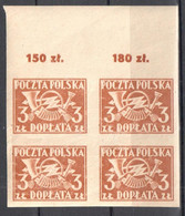 Poland 1946 - Postage Due - Mi.4x106B - MNH(**) - Taxe