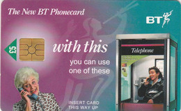UK, BCC-004A, First National Issue "with This..." - Purple, 2 Scans.   Chip :  GEM2 (Black/Grey)   Expiry : June 1998 - BT General