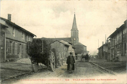 Ville Sur Tourbe * Vue Sur La Route Nationale * Villageois Attelage - Ville-sur-Tourbe