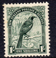 New Zealand GV 1936-42 1/- Parson Bird Definitive, Wmk. Multiple NZ & Star, P. 14x13½, Lightly Hinged Mint, SG 588 (A) - Ongebruikt