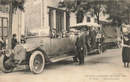 03 Vichy Colonies Scolaires  Départ Des Filles Automobile Voiture Autocar - Vichy