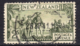 New Zealand GV 1936-42 2/- Captain Cook Definitive, Wmk. Multiple NZ & Star, P. 12½, Used, SG 589d (A) - Used Stamps