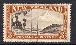New Zealand GV 1936-42 3/- Mount Egmont Definitive, Wmk. Multiple NZ & Star, P. 14x13½, Used, SG 590c (A) - Usados
