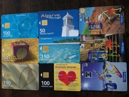 PORTUGAL    9x CHIPCARD  ALL DIFFERENT  SERIE 7   Nice  Fine Used      **8802** - Portugal