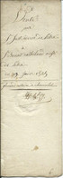GENEALOGIE: Vente Par Just RIVIER à Benoit CATHELAND, Letra (69), 19 Juin 1825 - Manuscripts