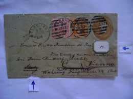 AUSTRALIA - LETTER SENT FROM MELBOURNE TO GENOVA  AFTER ADDRESSED TO WIEN IN 1894 IN THE STATE - Storia Postale