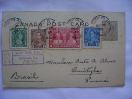 CANADA - POSTAL TICKET SENT FROM STONY PLAIN TO CURITIBA (BRAZIL) IN 1935 IN THE STATE - Other & Unclassified