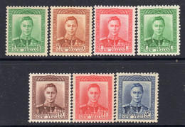 New Zealand GVI 1938-44 Definitives Set Of 7, Hinged Mint, SG 603/9 (A) - Ongebruikt