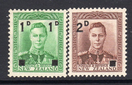 New Zealand GVI 1941 Definitive Surcharges Set Of 2, Hinged Mint, SG 628/9 (A) - Unused Stamps