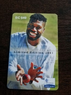 ANTIGUA  $40,- CHIPCARD  CURTLEY AMBROSE  LIMITED EDITION QRICKET    Fine Used Card  ** 8820 ** - Antigua En Barbuda