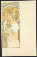 CPA Mucha Fille à La Plume - Mucha, Alphonse