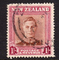 New Zealand GVI 1947-52 Definitives 1/- Wmk Upright, Plate II, Used, SG 686c (A) - Used Stamps