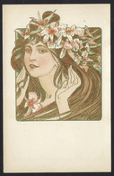 CPA Mucha Cheveux Fleuris - Mucha, Alphonse