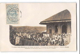 CPA 61 Abyssinie Carte Photo Procession De L'Empereur Menelik à L'église De Gennet - Ethiopie