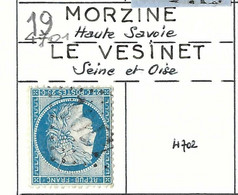 FRANCE Classique,  Obl. GC, Bureaux Supplémenraires: GC 4701  MORZINE (Hte Savoie, 19) - 1849-1876: Periodo Classico