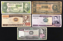 Bolivia 11 Banconote 10 50 100 500 1000 5000 10000 50000 100000 1000000 Lotto.2239 - Uruguay