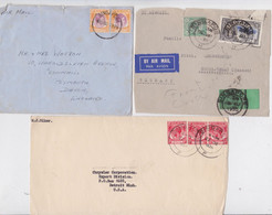 SINGAPOUR LETTRE TIMBRE MALAYA STRAITS SETTLEMENTS AIR MAIL COVER KG KING GEORGE STAMP LOT OF 3 COVERS SINGAPORE - Singapore (...-1959)