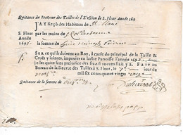 SAINT FLOUR  ( 15 ) - Receveur De La TAILLE De 1697 - Seals Of Generality