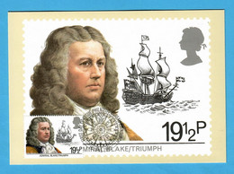 Großbritannien 1982  Mi.Nr. 919 , Maritime Heritage / Admiral Blake And `Triumph ` - Maximum Card - 16 June 1982 - Maximum Cards