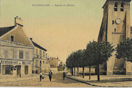 Moisselles Eglise Etb Mairie   Carte Toilée - Moisselles