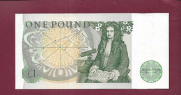 160222 - Billet ROYAUME UNI BANK OF ENGLAND ONE POUND 1 SIR ISAAC NEWTON 1642 1727 Vert - Neuf - 1 Pound