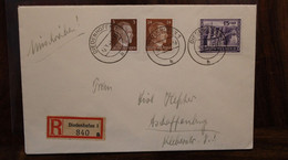 1940 Diedenhofen Thionville Aschaffenburg Löthringen Lorraine Cover Reich Besetzung Einschreiben Recommandé Registered - Guerra De 1939-45