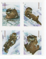 USA - 2021 - Otters In Snow - Mint Self-adhesive Double-sided Stamp Pane - Neufs