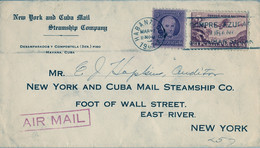1947 CUBA , SOBRE CIRCULADO , LA HABANA - NEW YORK , MAIL STEAMSHIP COMPANY , CORREO AÉREO - Briefe U. Dokumente