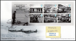 GROSSBRITANNIEN GRANDE BRETAGNE GB 2015 BATTLE OF BRITAIN FDC SG MS3735 MI B94- 3462-67 YT F4180-85 SC SH3416 - Storia Postale