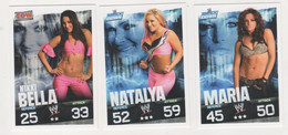 WRESTLING CATCH ,TOPPS SLAM ATTAX EVOLUTION TRADING CARD GAME ,BELLA,NATALYA,MARIA - Tarjetas