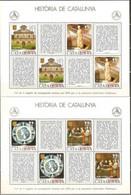 ESPAÑA 2 HOJITAS HISTORIA DE CATALUNYA NUEVAS EDICION MUESTRA - Feuillets Souvenir