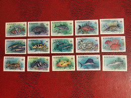 KIRIBATI 1990 Complete 15v Neuf MNH ** Mi YT 217 / 231 Pez Fish Peixe Fisch Pesce Poisson - Peces