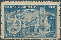 France,Paris 1900 UNIVERSAL EXHIBITION OF Peru , Trace Of Hinged - 1900 – Paris (France)