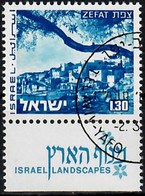 1976 Landscapes Zefat Phosphor Variety 2P Short Bale 599-III / Mi 625yI Used / Oblitéré / Gestempelt - Non Dentellati, Prove E Varietà