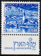 1977 Landscapes Eilat Phosphor Variety 1P Short Bale 598-II / Mi 624yI MNH / Neuf Sans Charniere / Postfrisch - Geschnittene, Druckproben Und Abarten