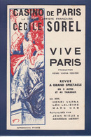 CPA Publicité Théâtre Publicitaire Réclame Non Circulé Cécile Sorel Casino De Paris - Advertising