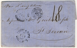FRANCE / GUADELOUPE - 1859 LAC De POINTE-À-PITRE à PARIS Par La Voie Anglaise - 1849-1876: Klassieke Periode