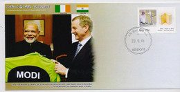 Ireland 2015 Prime Minister Narendra Modi India PM Visit To Ireland Mr. Enda Kenda Irish Cricke  Special Cover   (**) - Lettres & Documents